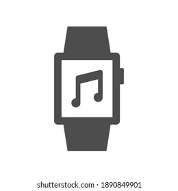Smart watch music icon sign symbol