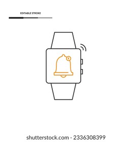 Smart Watch And Notification Icon Vector Design.
