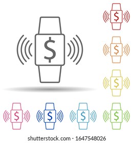Smart watch notification in multi color style icon. Simple thin line, outline vector of mobile banking icons for ui and ux, website or mobile application