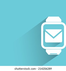 smart watch on blue background