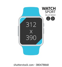 Smart watch on blured background. Vector illustration
