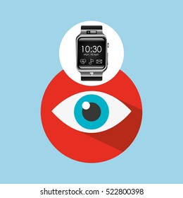 smart watch on hand- eye icon vector illustration eps 10