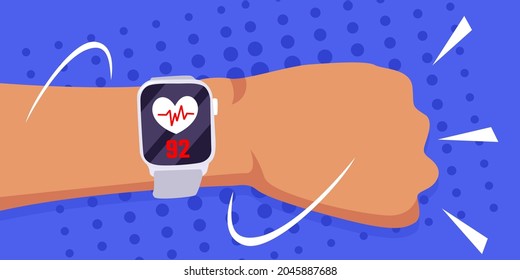 Smart watch on hand illustration background