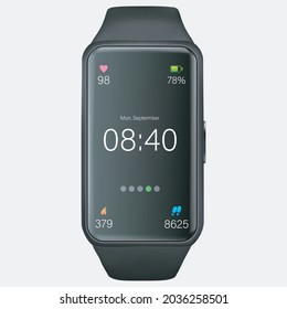 Smart watch on isolated background. Vector illustration