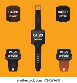 Smart Watch on Orange background vector illustration