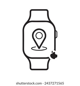 Smart Watch Outline Icon, Illustration on Isolated White Background Suitable for Fashion, Person's hand indicates a wrist watch. One line art. Smart watch on wrist. Hand drawn vector, Smartwatch hand,