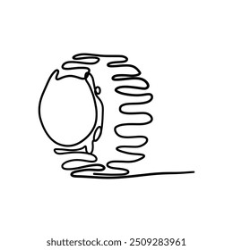 Ícone de Contorno do Smart Watch, Ilustração em fundo branco isolado adequado para moda, mão da pessoa indica um relógio de pulso. Uma arte. Relógio inteligente no pulso. Vetor desenhado à mão, Mão de relógio inteligente .