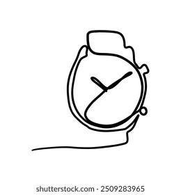 Ícone de Contorno do Smart Watch, Ilustração em fundo branco isolado adequado para moda, mão da pessoa indica um relógio de pulso. Uma arte. Relógio inteligente no pulso. Vetor desenhado à mão, Mão de relógio inteligente .