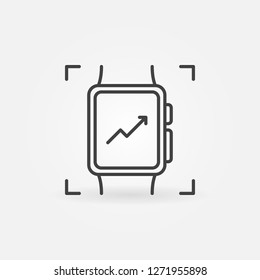 Smart watch outline icon. Vector smartwatch concept symbol