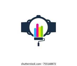 Smart Watch Paint Icon Logo Design Element