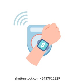 smart watch payment smart IC reader. Vector illustration that is easy to edit.