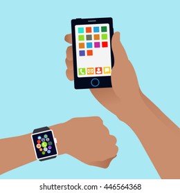 Smart watch and smart phone illustration