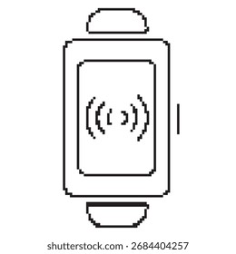 smart watch pixel icon, 8-bit. Isolated vector illustration.