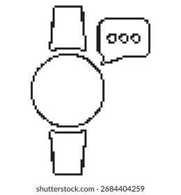 smart watch pixel icon, 8-bit. Isolated vector illustration.