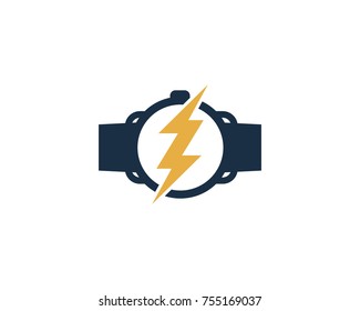 Smart Watch Power Icon Logo Design Element