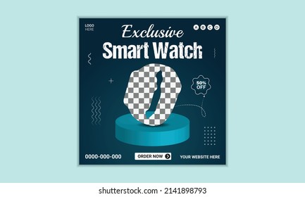 Smart Watch Product Sale And Promotional Social Media Post Ad Banner Template Design