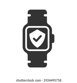 Icono de protección de reloj inteligente. gráficos vectoriales