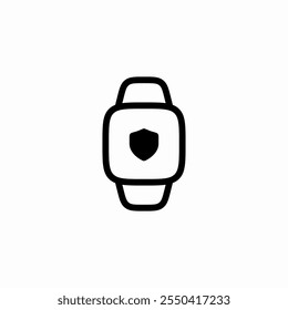 vetor de sinal de ícone de escudo de proteção do smart watch