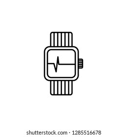 smart watch with pulse icon. Element of medicine for mobile concept and web apps illustration. Thin color line icon for website design and development, app development