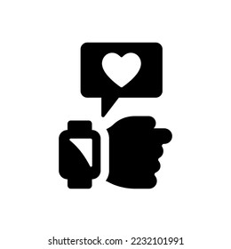 Smart watch pulse tracker icon (vector illustration)