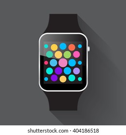 Smart watch realistic vector icon with shadow