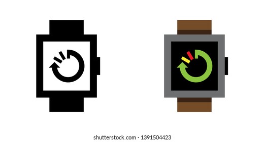 Smart Watch Restart Icon in Color and Black Version