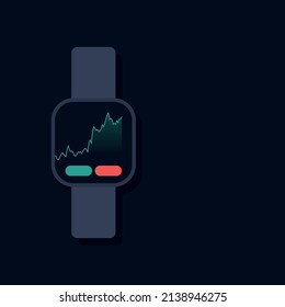 Smart watch with rising green graph