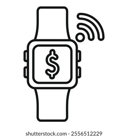 Smart watch is sending data for making contactless nfc payment