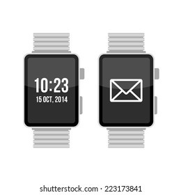 Smart Watch Set on White Background Vector illustration