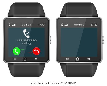 Smart watch set on a white background.