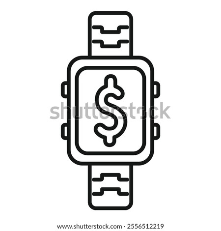 Smart watch showing dollar sign icon, suitable for mobile payment concept