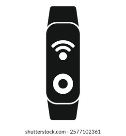 Smart watch showing wifi connection icon in simple style on white background