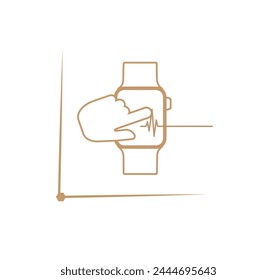 Smart watch sign icon wrist digital Royalty Free Vector.