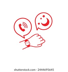 Smart watch sign icon wrist digital Royalty Free Vector.