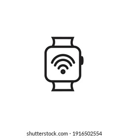 Smart watch simple black line web icon vector illustration on white background. Use for ui and ux, website or mobile application.