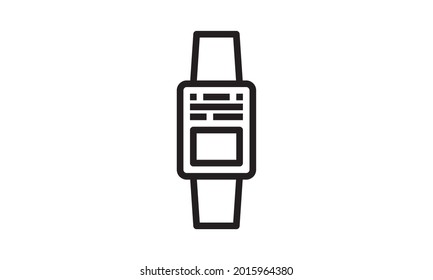 Ilustración vectorial de icono de línea negra simple de reloj inteligente.
