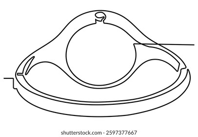 Smart Watch Single Line Icon. Watch one line continuous. Line art watch isolated on transparent background. Continuous line of vintage, outline continuous vector illustration. Clock symbol. 