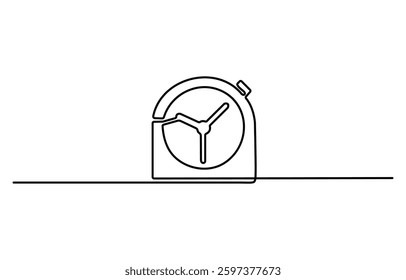 Smart Watch Single Line Icon. Watch one line continuous. Line art watch isolated on transparent background. Continuous line of vintage, outline continuous vector illustration. Clock symbol. 