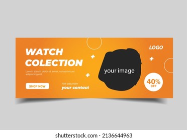 Plantilla de publicación de medios sociales Smart watch, plantilla de banners web