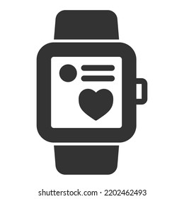 Smart watch for sports - icon, illustration on white background, glyph style