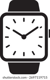 Smart watch with square face isolated on white background
