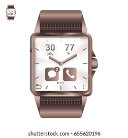 Smart watch square in realistic style