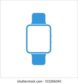 Smart watch symbol sign blue icon on background