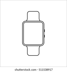 Smart watch symbol sign line icon on background