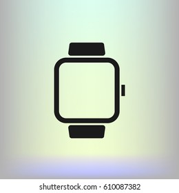 Smart watch symbol sign silhouette icon on background