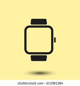 Smart watch symbol sign silhouette icon on background