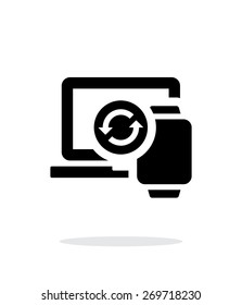 Smart watch synchronization with PC simple icon on white background. Vector illustration.