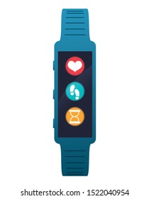 smart watch technology with applications menu vector illustration design