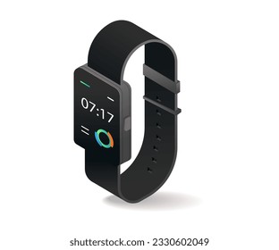 Smart watch technology concept isometric illustration