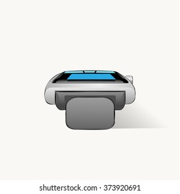 Smart Watch Technology Electronic Device Apps Icons Set Collection Flat Vector Illustration Hand Draw Color